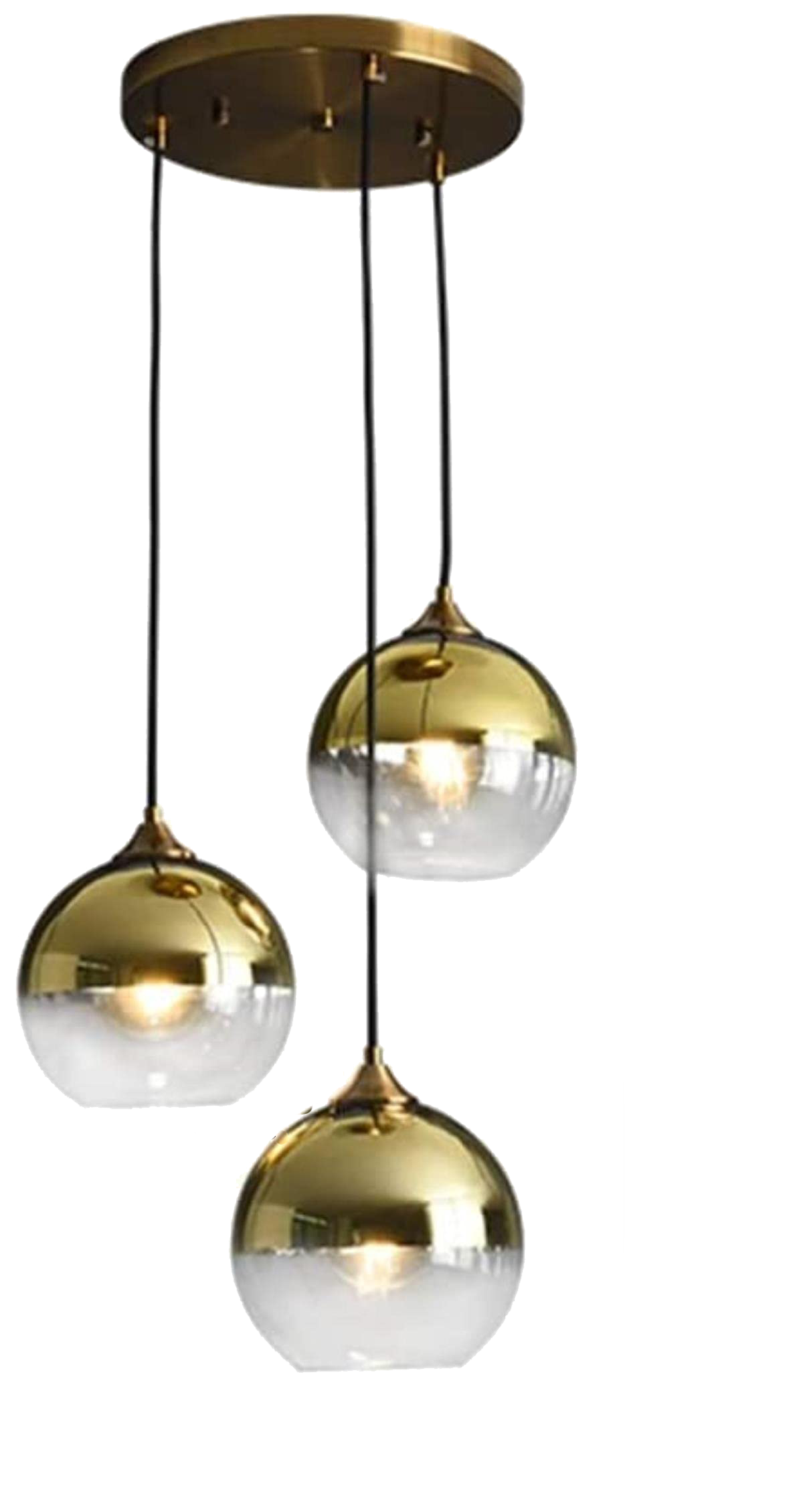 Lampara Colgante 3 Esferas Dorado